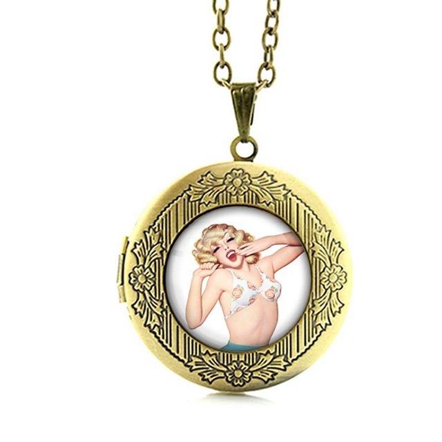 Vintage Elvis Presley locket Pendant The King Rock Jewelry Marilyn Monroe Audrey Hepburn