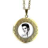 Vintage Elvis Presley locket Pendant The King Rock Jewelry Marilyn Monroe Audrey Hepburn