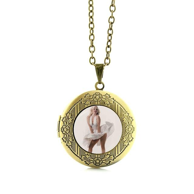 Vintage Elvis Presley locket Pendant The King Rock Jewelry Marilyn Monroe Audrey Hepburn