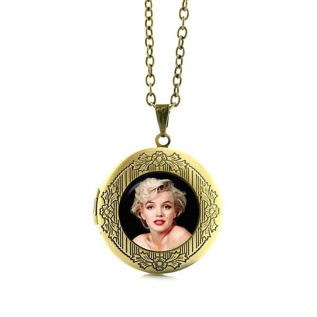 Vintage Elvis Presley locket Pendant The King Rock Jewelry Marilyn Monroe Audrey Hepburn
