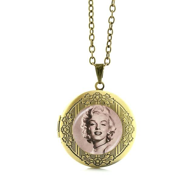Vintage Elvis Presley locket Pendant The King Rock Jewelry Marilyn Monroe Audrey Hepburn