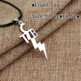 Stainless Steel TCB ELVIS PRESLEY Leather Chain Necklace