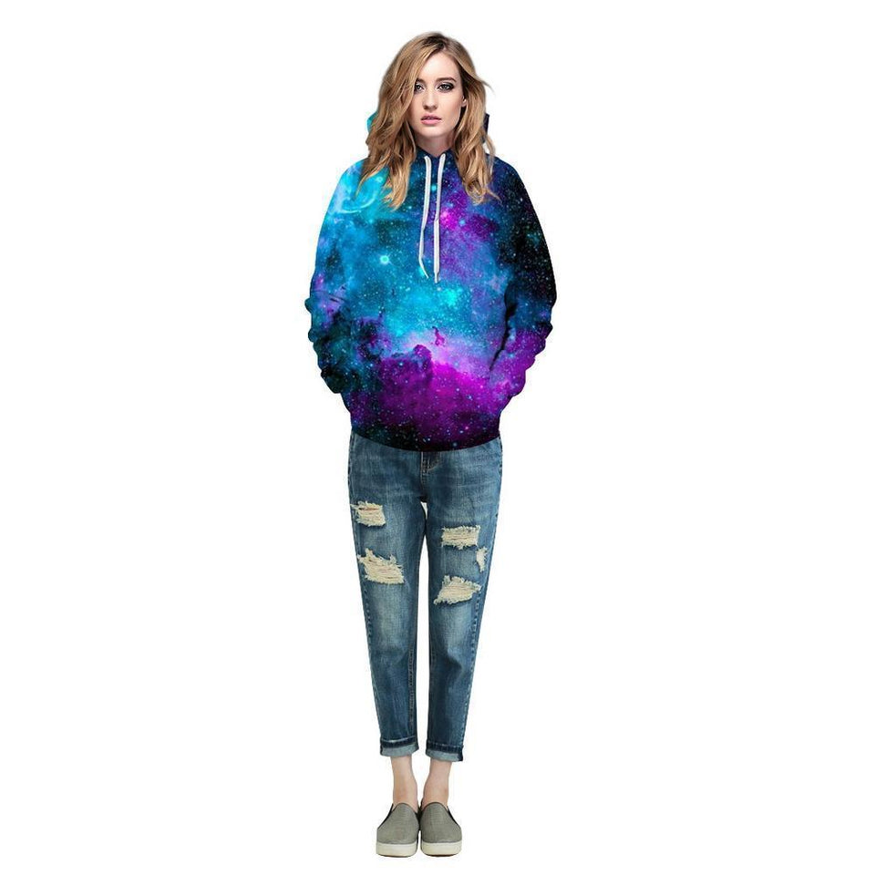 Space Galaxy 3D Sweatshirts With Cap Men/women